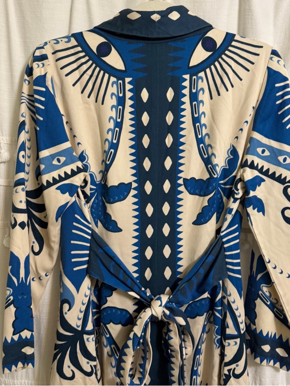 Farm Rio Palm Tree and Evil Eye Long-Sleeve Blazer Dress Size Small Petite - Picture 9 of 12